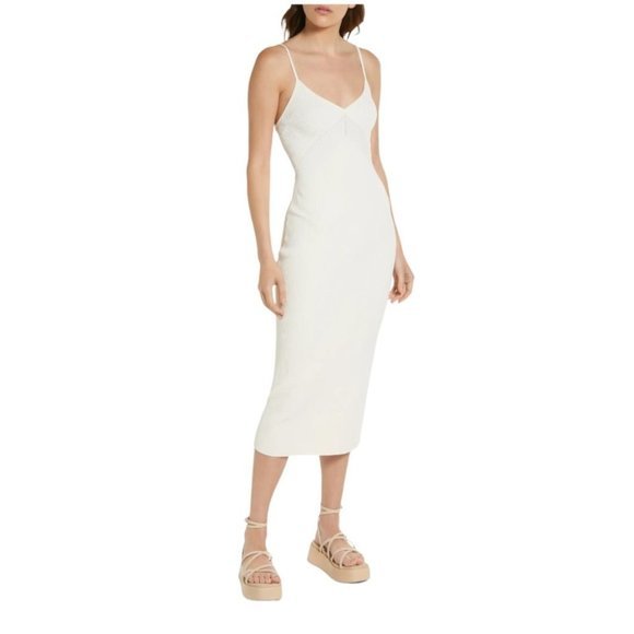 NWOT RAG & BONE Asher Ribbed Midi Dress in Ivory‎ (M) - Picture 15 of 15
